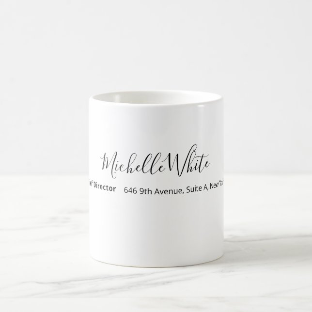  Plain Elegant White Professional Modern Coffee Mug (Center)