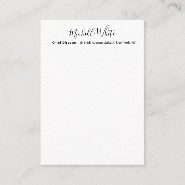  Plain Elegant White Professional Modern Enclosure Card (Front)
