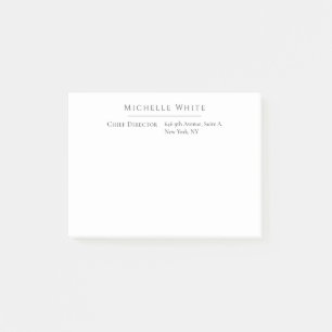 Plain Elegant White Professional Modern Post-it Notes