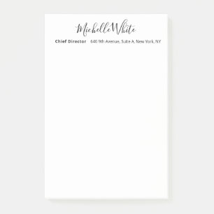 Plain Elegant White Professional Modern Post-it Notes
