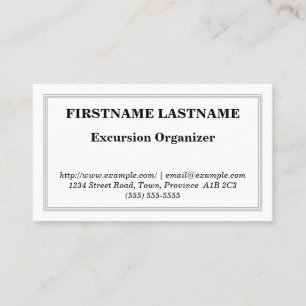 Plain Excursion Organiser Business Card