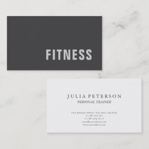 Plain Fitness Trainer Sport Modern Minimalist  Business Card