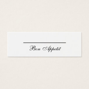 Plain Flat Food or Table Place Cards Bon Appetit