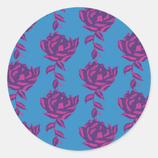 Plain Floral Classic Round Sticker