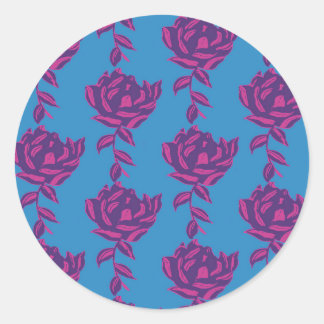 Plain Floral Classic Round Sticker