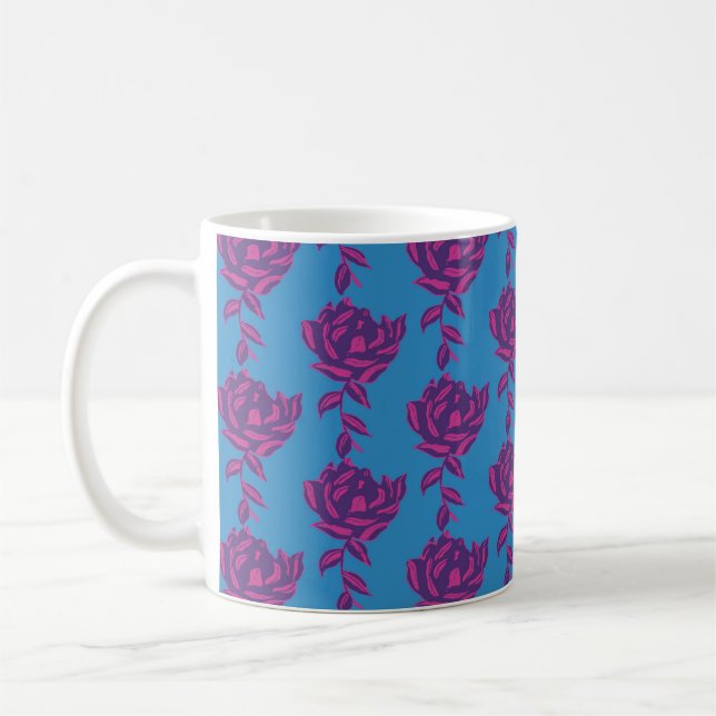 Plain Floral Coffee Mug (Left)