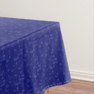 Plain floral pattern retro blue tablecloth