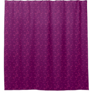 Plain floral pattern retro burgundy shower curtain