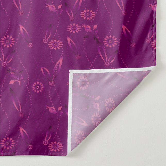 Plain floral pattern retro burgundy tapestry (Detail)