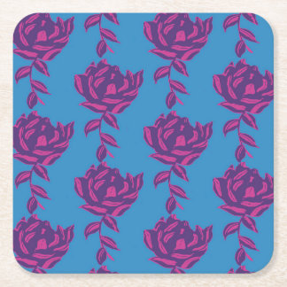 Plain Floral Square Paper Coaster
