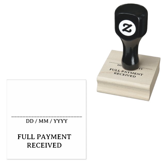 Plain "FULL PAYMENT RECEIVED" Rubber Stamp (Stamped)
