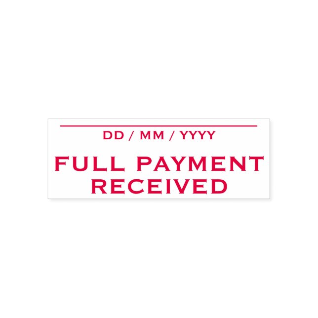 Plain "FULL PAYMENT RECEIVED" Rubber Stamp (Design)