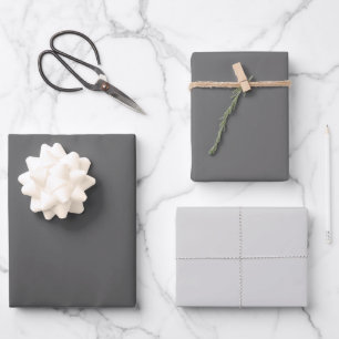 Plain Gainsboro Dim Davy's Grey Shades 3 Tones Wrapping Paper Sheet