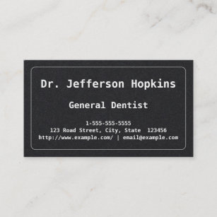 Plain General Dentist Business Card