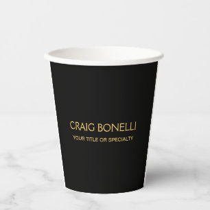 Plain Gold Black Colors Modern Minimalist Paper Cups
