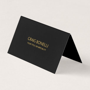 Plain Gold Black Colours Modern Minimalist Business Card