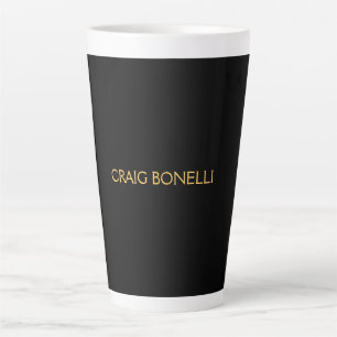 Plain Gold Black Colours Modern Minimalist Latte Mug
