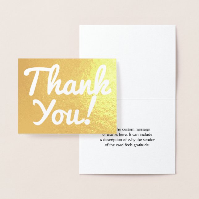 Plain Gold Foil "Thank You!" Card (Display)