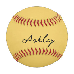 Plain gold script personalised baseball