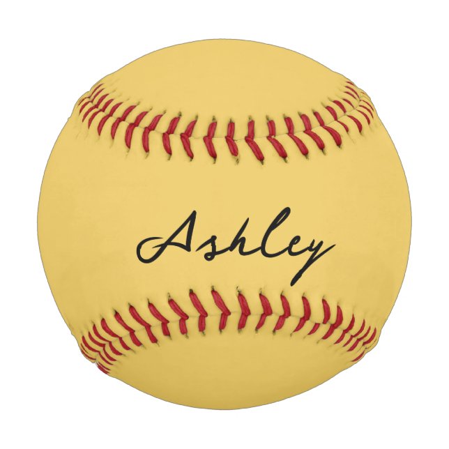 Plain gold script personalised baseball (Front)