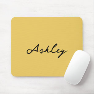 Plain gold script personalised mouse pad