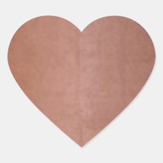 Plain Golden Copper Brown Heart Sticker