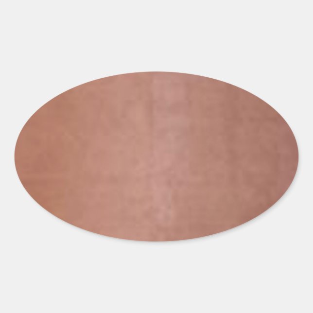 Plain Golden Copper Brown Oval Sticker (Front)