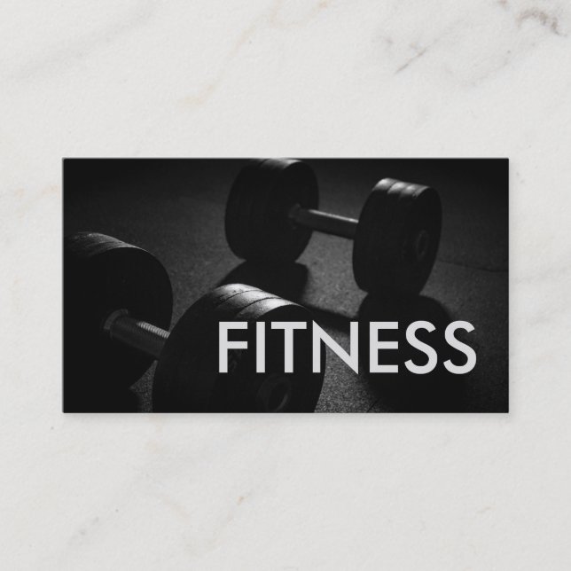 Plain Gray Fitness Modern Personal Trainer Business Card (Front)