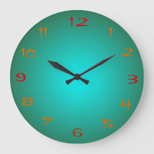 Plain Green/Aqua Illuminated Design>Kitchen Clocks