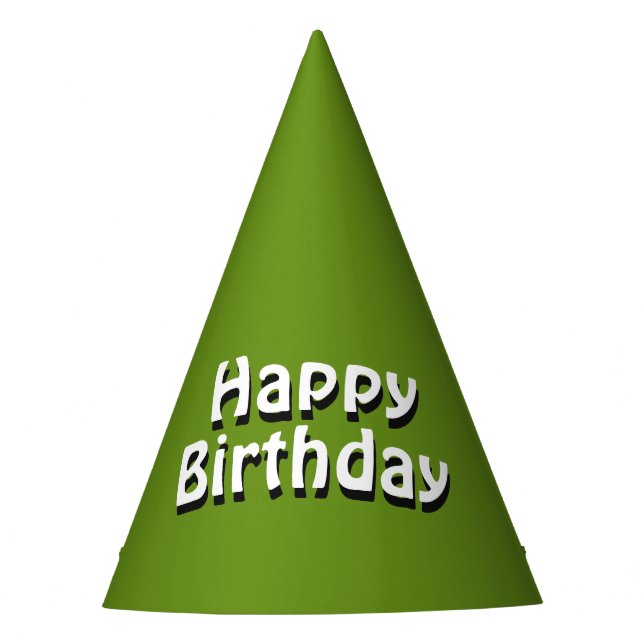 Plain Green Birthday Party Hat (Front)