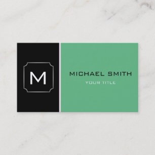 Plain Green & Black Elegant Professional Modern Business Card