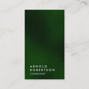 Plain Green Black Trendy Consultant Business Card