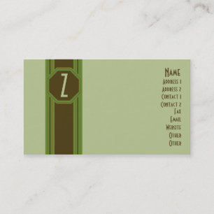 Plain Green & Brown Business Card