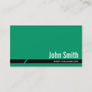 Plain Green Debt Counsellor Business Card