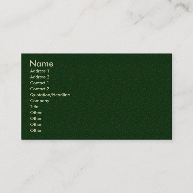 Plain Green Sandstone Profile Card (Front)