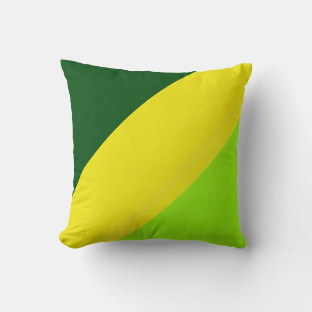 Plain green yellow lime retro stripes background 3 cushion (Front)