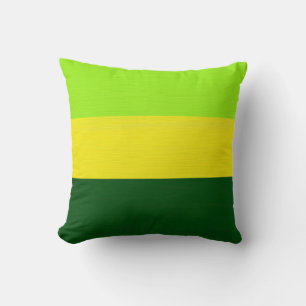 Plain green yellow lime retro stripes background cushion