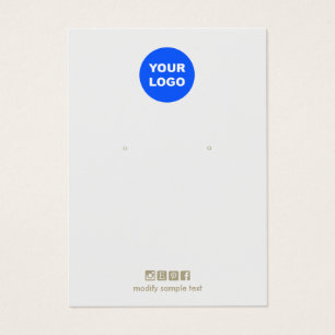 Plain Grey Add Logo Earring Display Card