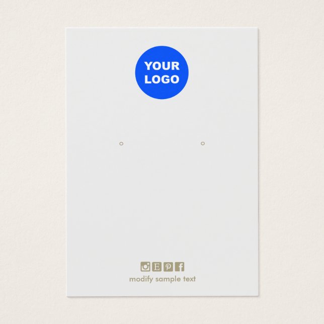 Plain Grey Add Logo Earring Display Card (Front)