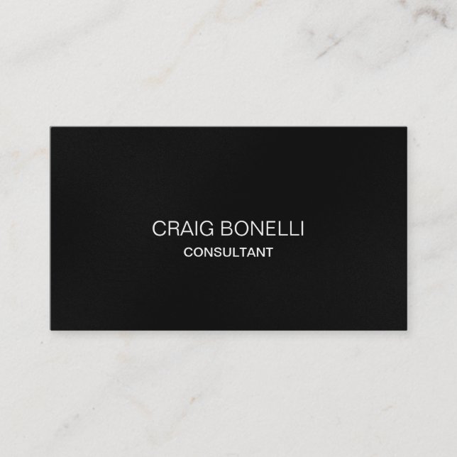 Plain Grey Black Professional Business Card (Front)