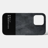 Plain Grey Black Trendy Modern Minimalist Case-Mate iPhone Case (Back (Horizontal))