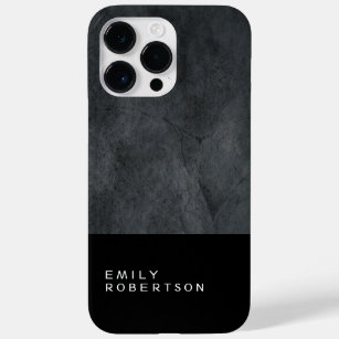 Plain Grey Black Trendy Modern Minimalist Case-Mate iPhone 14 Pro Max Case