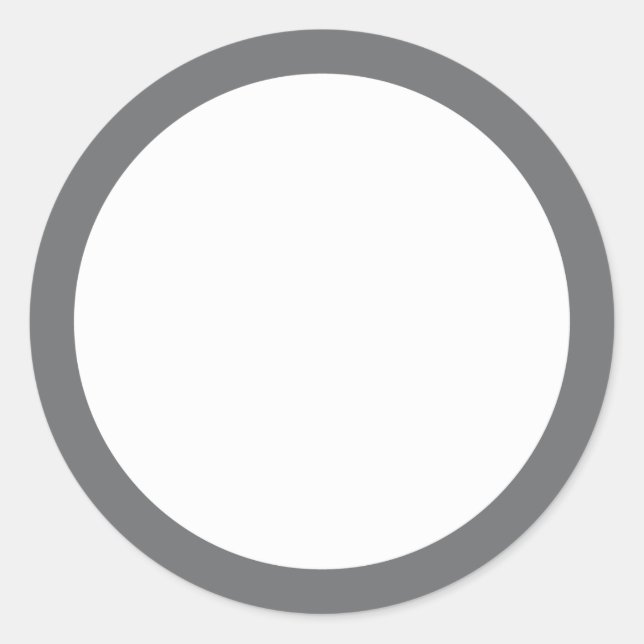 Plain grey border blank classic round sticker (Front)