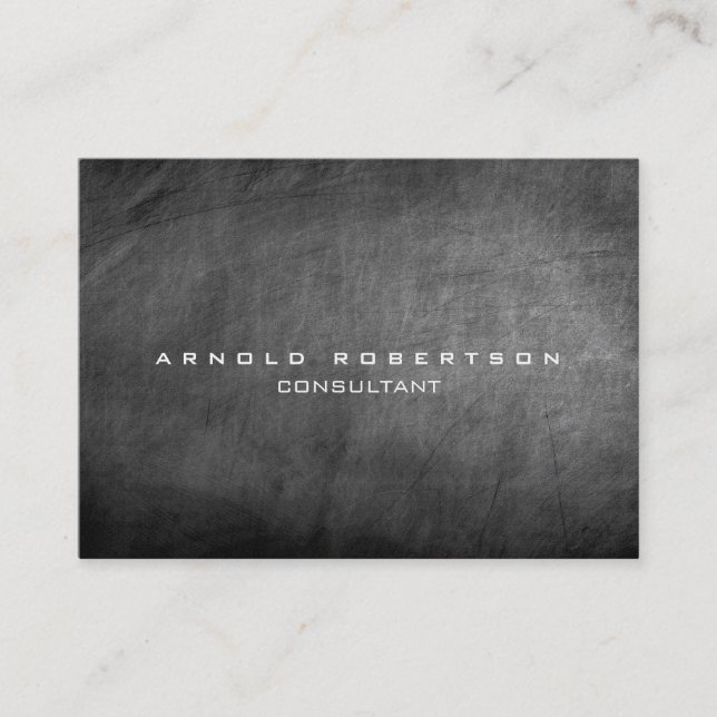 Plain Grey Chalkboard Professional Business Card (Front)