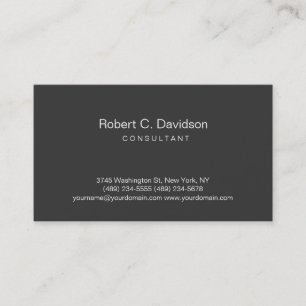 Plain Grey Modern Consultant Business Card
