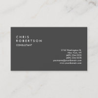 Plain Grey Modern Creative Business Card