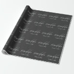 Plain Grey Monogram Wedding Bride Groom Names Wrapping Paper<br><div class="desc">You can easily change the fonts and colours. You can also add your logo and the background image as you like.</div>