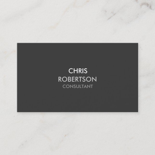 Plain Grey Trendy Attractive Business Card (Front)