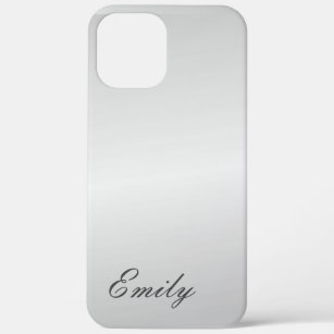 Plain Grey Trendy Modern Minimalist ADD NAME iPhone 12 Pro Max Case