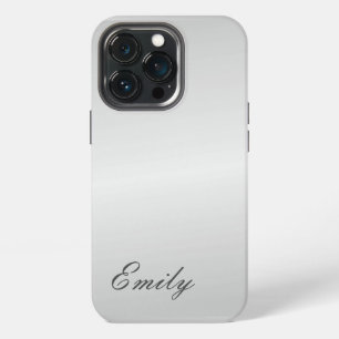 Plain Grey Trendy Modern Minimalist ADD NAME iPhone 13 Pro Case